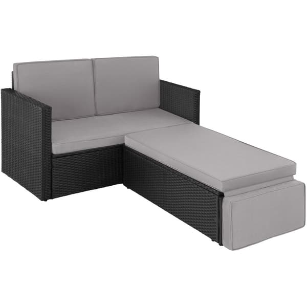 Polyrattan havesofasæt Korfu - sort/grå