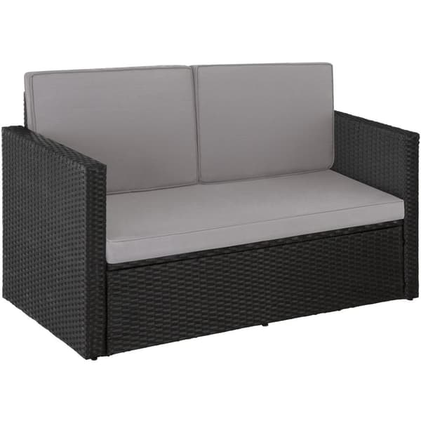 Polyrattan havesofasæt Korfu - sort/grå