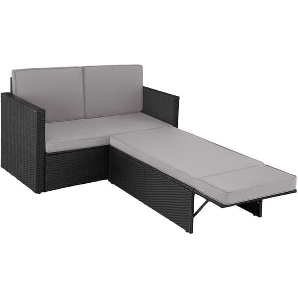 Polyrattan havesofasæt Korfu - sort/grå