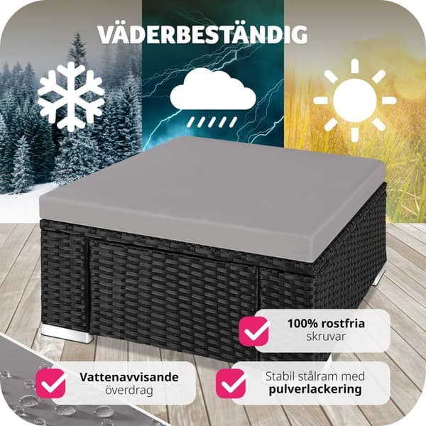 Pall med dyna konstrotting - svart/grå