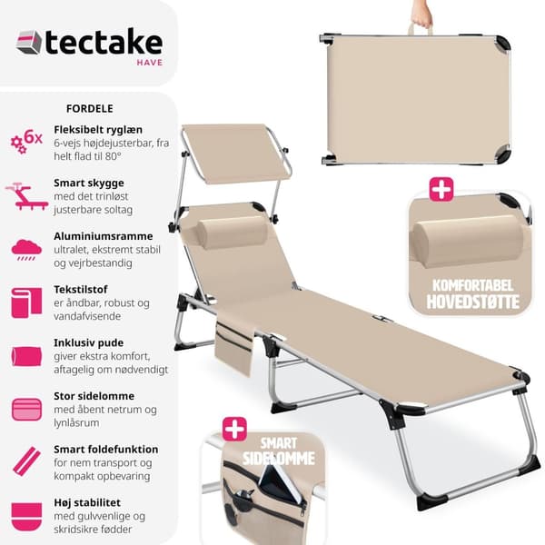 Solseng Aurelie af aluminium, 6-trins - beige