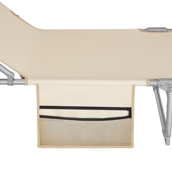 Set med 2 solstolar Chloe, 4-stegs justerbara med huvudkudde - beige