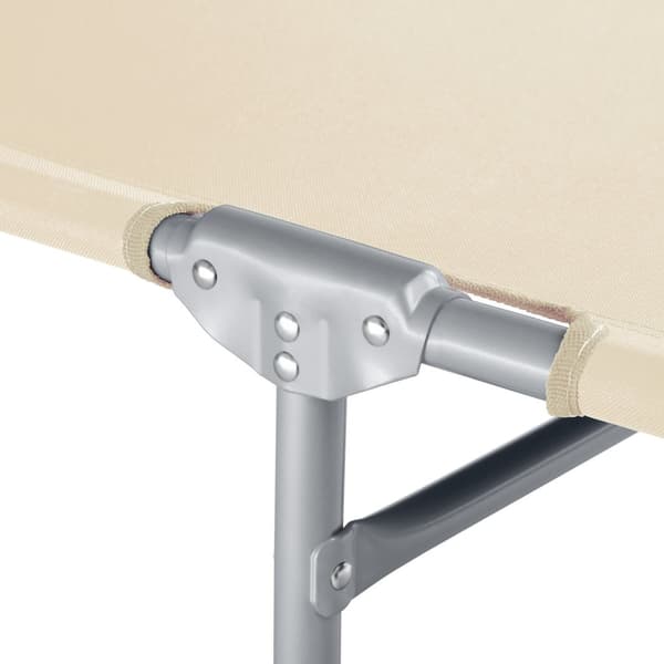 Set med 2 solstolar Chloe, 4-stegs justerbara med huvudkudde - beige