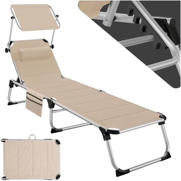 Solstol Lorella, vadderad, hopfällbar - beige