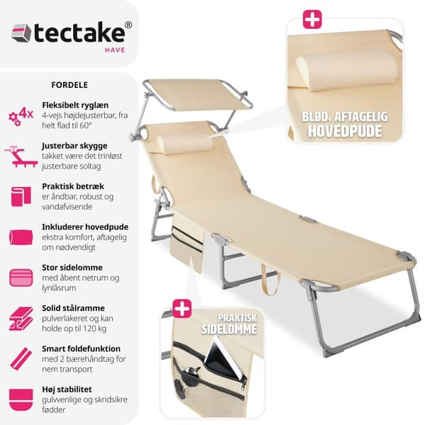 Solseng Chloé 4-trins, hovedpude og taske - beige
