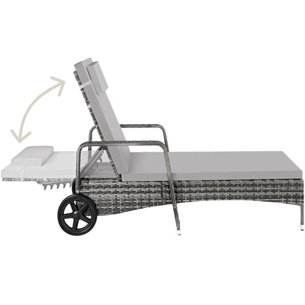 Polyrattan solseng - grå/lysegrå