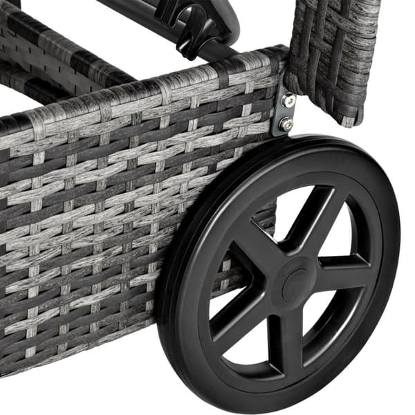 Polyrattan solseng - grå/lysegrå