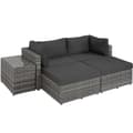 Miniatyrbillede 4 af 11: Polyrattan loungesæt med aluminiumstel San Domino - lysegrå/mørkegrå