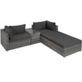 Miniatyrbillede 5 af 11: Polyrattan loungesæt med aluminiumstel San Domino - lysegrå/mørkegrå