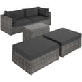Miniatyrbillede 7 af 11: Polyrattan loungesæt med aluminiumstel San Domino - lysegrå/mørkegrå