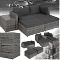 Miniatyrbillede 1 af 11: Polyrattan loungesæt med aluminiumstel San Domino - lysegrå/mørkegrå