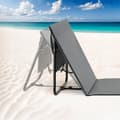 Miniatyrbillede 4 af 9: Strandmåtte Mina, sæt med 2 stk. fleksibelt ryglæn, sammenklappelig - grå/blå