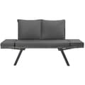 Miniatyrbillede 5 af 11: Havesofa polyrattan Sintra, justerbare armlæn, 2 i 1 - grå