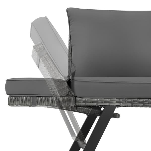 Havesofa polyrattan Sintra, justerbare armlæn, 2 i 1 - grå