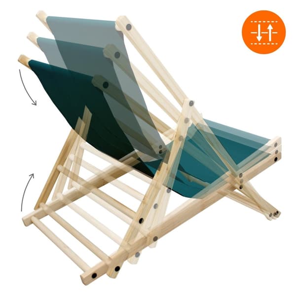 ECD Germany Set med 3 hopfällbara solstolar mörkgrön, trä, justerbart ryggstöd, 3 lägen, upp till 120 kg, solstol trädgårdssoffa solstol strandstol