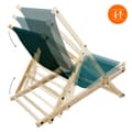 Miniatyrbild 4 av 8: ECD Germany Set med 3 hopfällbara solstolar mörkgrön, trä, justerbart ryggstöd, 3 lägen, upp till 120 kg, solstol trädgårdssoffa solstol strandstol