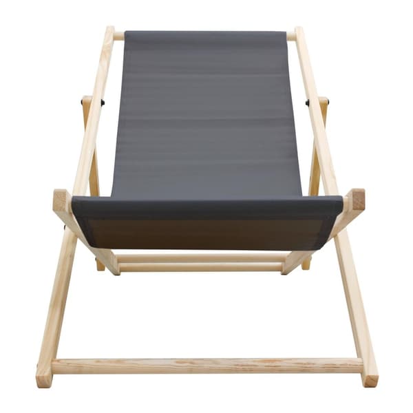 ECD Germany Set om 10 hopfällbara solstolar, antracit, trä, justerbart ryggstöd, 3 lägen, upp till 120 kg, solstol trädgårdssolstol strandstol