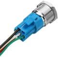 Miniatyrbillede 4 af 5: 19 mm knapkontakt i rustfrit stål, 12V-24V 5A LED ON OFF Vandtæt koblingskoblingskobling med fast selvlåsende (gul)