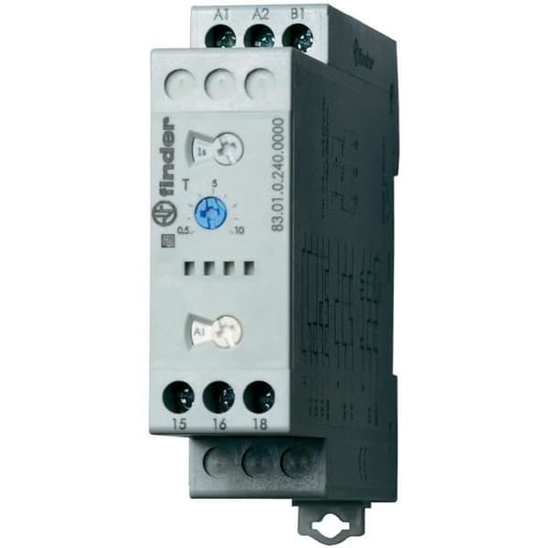 Modulärt tidsrelä 24 - 240 V DC/AC 1 omkoppling (RT) 16 A Finder 83.01.0.240.0000