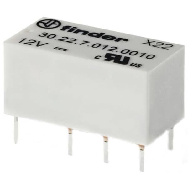 Relä för kretskort - Finder - 30.22.7.012.0020 - 12 V DC - 2 A - 2 omkopplare