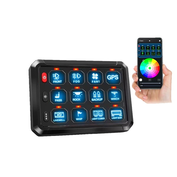 RGB Tænd/sluk-panel, 12-gangs APP-kontrol, multi-position installation,12 Gear APP Kontrol