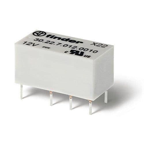 Finder 302270120010 Tryckt kretsrelä 12 Vdc känslig 2RT 2 A tvättbar