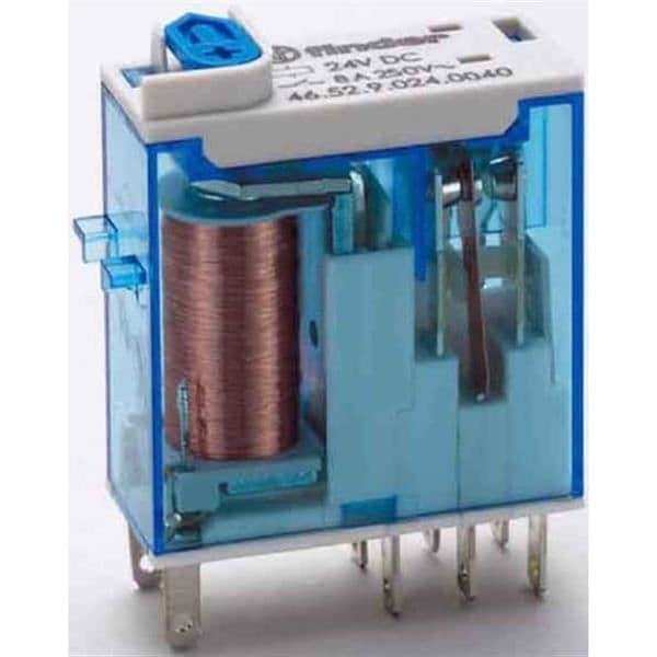 Finder - RELÄ 2RT 8A 24DC BT+IM+2LED