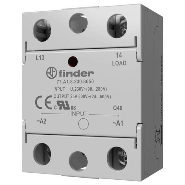 Finder Relais med halvledare 77D190248250 60 A Kontaktspänning (max.): 280 V/AC vid nollpunktsväxling