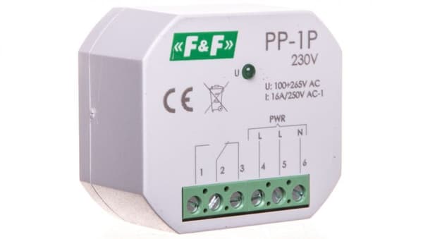 Elektromagnetisk relæ 1P 16A 250V AC PP-1P-230V