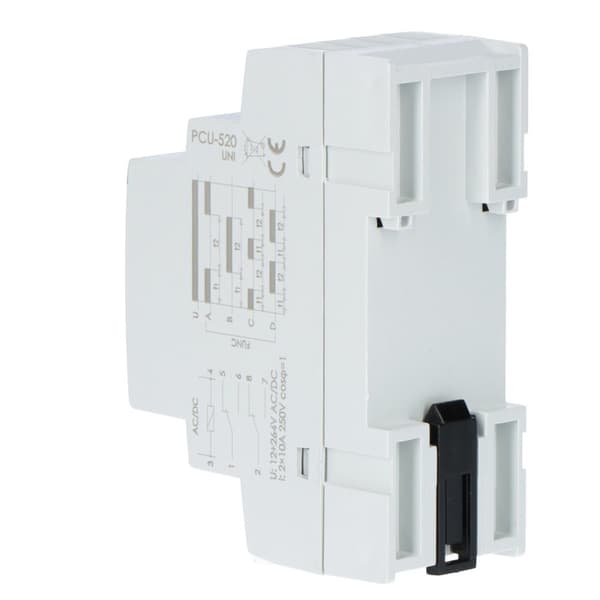 2-funktions tidsrelæ (indstilling 2 gange T1 T2, kontakt: 2xNO/NC 12-264V PCU-520UNI