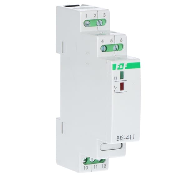 Bistabilt relä, DIN-skena, med startströmsrelä 160A/20ms BIS-411-LED