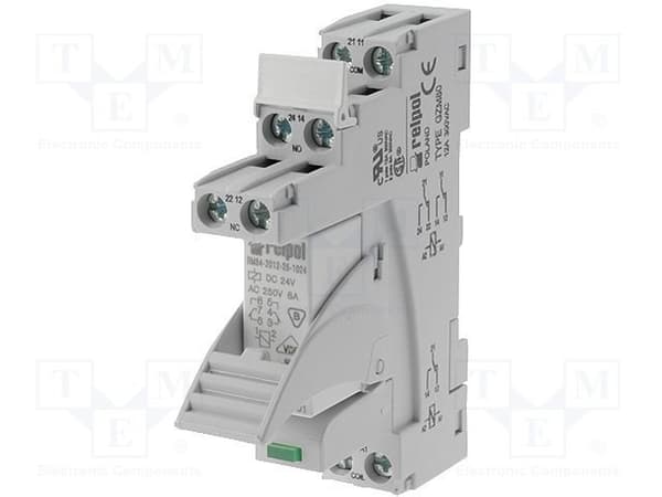 Liitäntärele PI84-012DC-M41G-MS-2012, koskettimet: 2P, syöttöjännite: 12VDC, kuormitusvirta: 8A, leveys: 15,5mm, GZT80-kanta