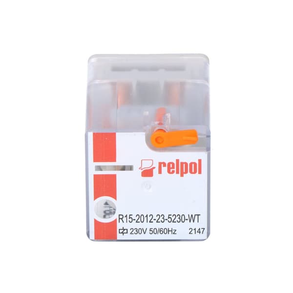 Teollisuusrele R15-2012-23-5230-WT 2P koskettimet, maks. kuorma 10A/230VAC, kela 230VAC, WT