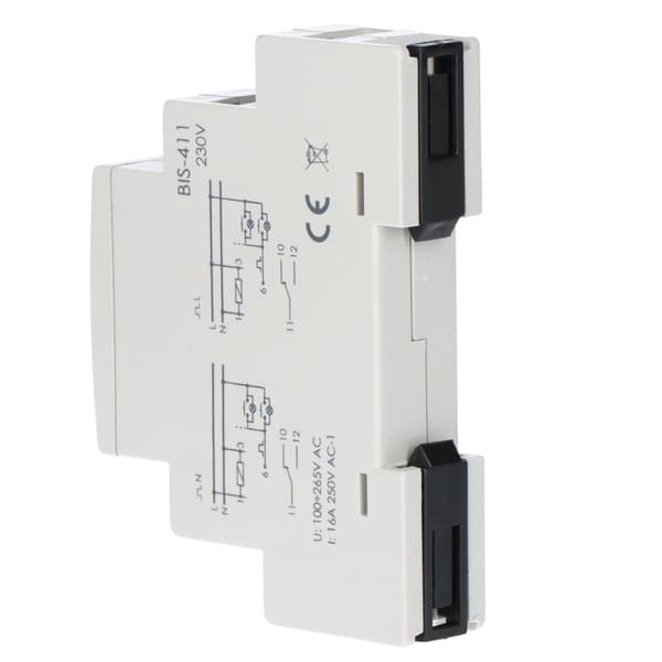 BIS-411 bistabilt relä, DIN-skena montering BIS-411