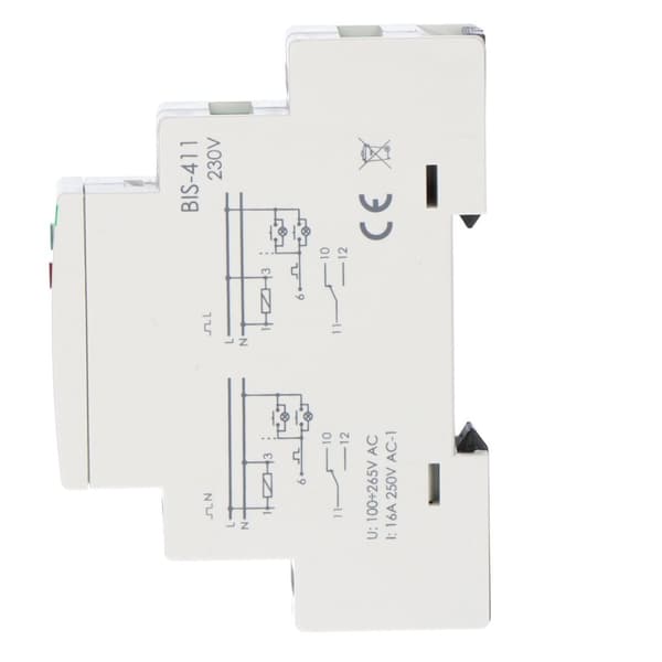 BIS-411 bistabilt relä, DIN-skena montering BIS-411