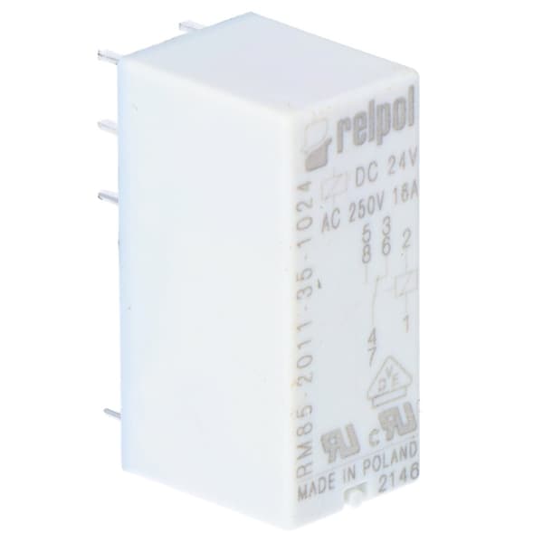 Miniaturrelæ RM85-2011-35-1024 elektromagnetisk til printkort og stikkontakt, afstand 3,5 mm, højde 15,7 mm