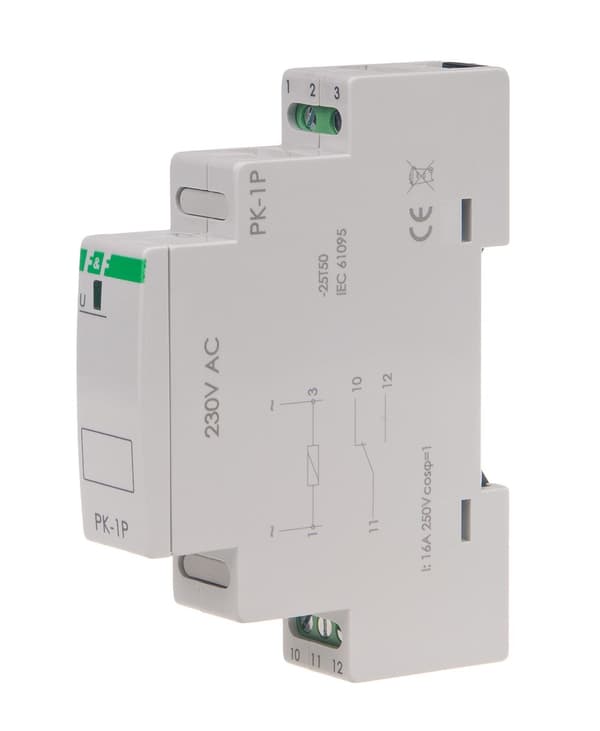 Elektromagnetiskt relä PK-1P 230V AC, kontakt: 1P I=16A, 1 modul