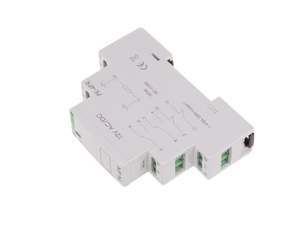 Elektromagnetisk relæ PK-4PR 12V 12V AC/DC kontakt: 2P I=2x8A 2R I=2x8A 1 modul