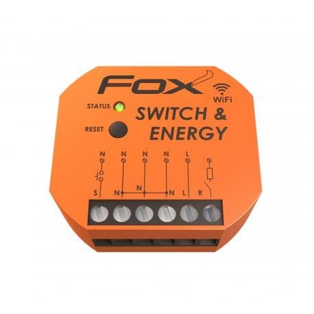 Enkelt Wi-Fi-relæ 230V SWITCH ENERGY FOX - med netværksparameterovervågningsfunktion