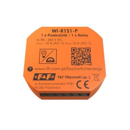 Enkelt Wi-Fi-relæ 230V SWITCH ENERGY FOX - med netværksparameterovervågningsfunktion