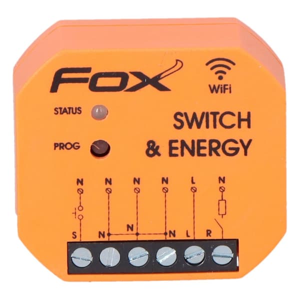Enkelt Wi-Fi-relæ 230V SWITCH ENERGY FOX - med netværksparameterovervågningsfunktion