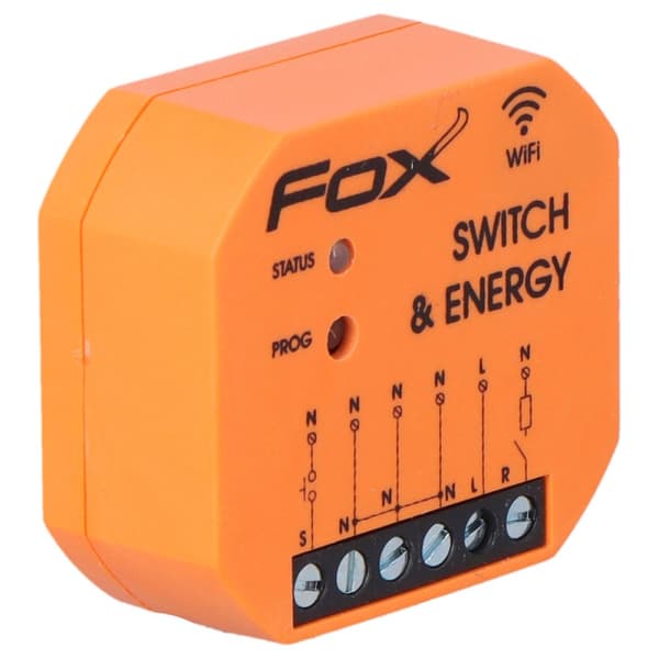 Enkelt Wi-Fi-relæ 230V SWITCH ENERGY FOX - med netværksparameterovervågningsfunktion