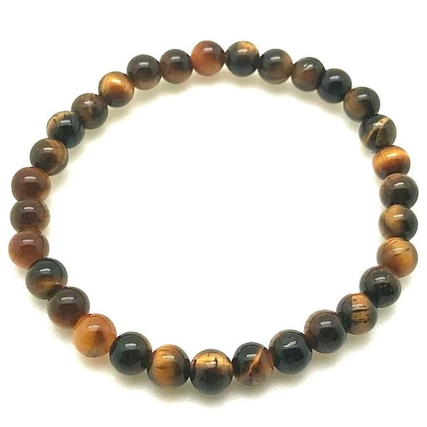 Tigeröga armband med runda pärlor 4mm