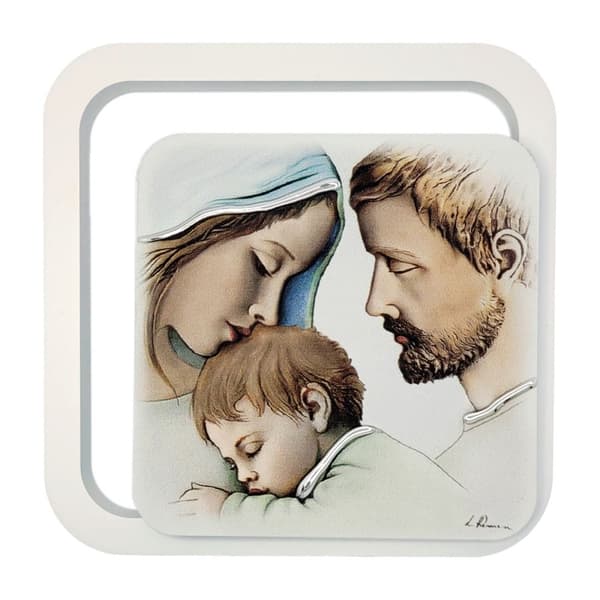 Kuva Pyhästä perheestä maalattu puulle | Koko: 11x11 cm | SKU: ES0620630