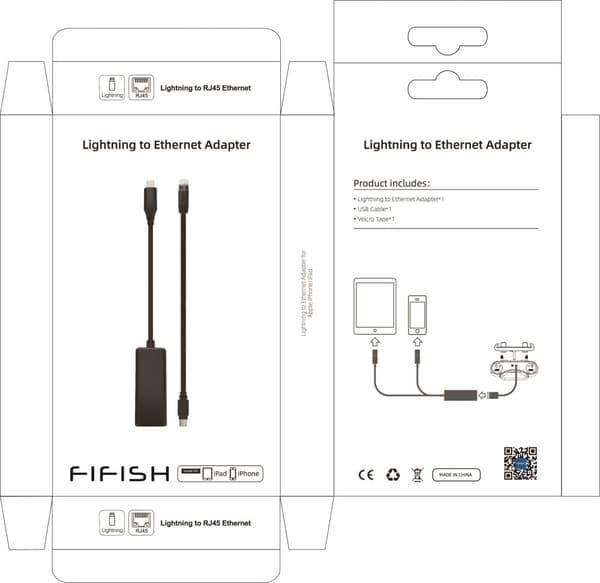 FIFISH V6 Lightning to ethernet adapter iOS