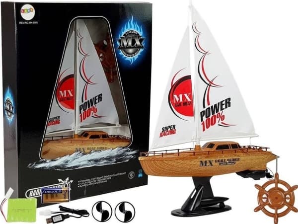 Lean Sport Kauko-ohjattava purjevene 50 cm korkea pilottiperäsin 27 Mhz 15 km/h