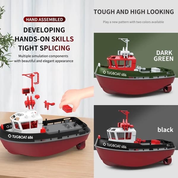 Tug Boat - Radiostyrt mini Slepebåt 686 - Grønn