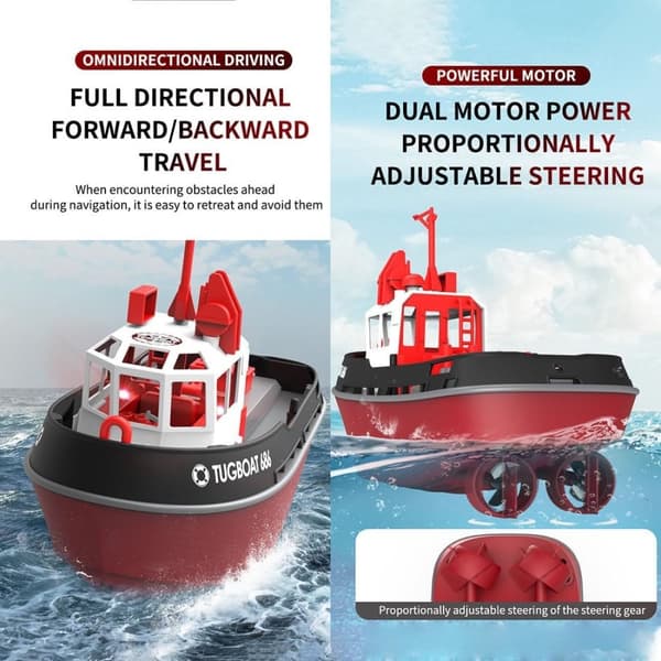 Tug Boat - Radiostyrd mini Bogserbåt 686 - Svart