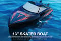 Miniatyrbild 9 av 11: UDI Skater RC-båt - Svart 2.4 GHz
