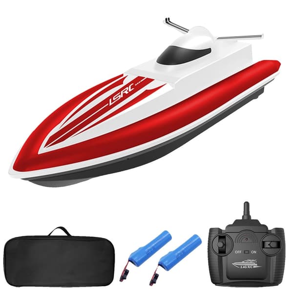 RC-vene, 4GHz taajuus, tehokkaat kaksoismotori,punainen 2 paristoa